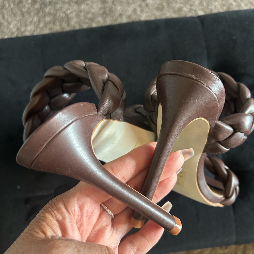 Steve Madden Chocolate Braided Heels - Picture 5 of 10